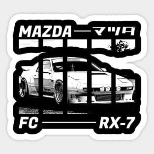 MAZDA RX-7 FC Black 'N White 3 (Black Version) Sticker